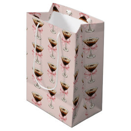 Sacola Para Presentes Média Espresso Martini Pattern Pink