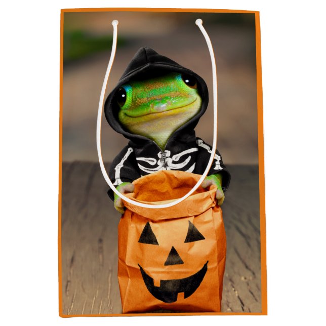 Sacola Para Presentes Média Esqueleto Gecko (Frente)