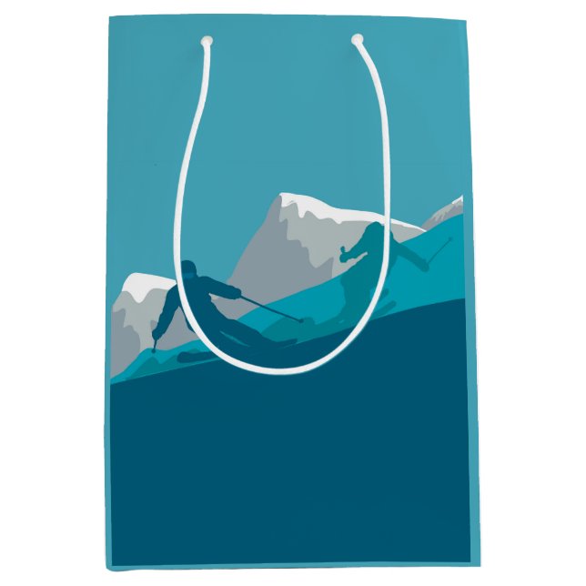 Sacola Para Presentes Média Esqui alpino (Frente)