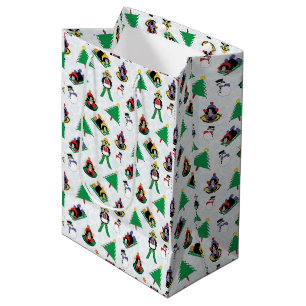 Sacola Para Presentes Média Esqui de pinguim de Natal