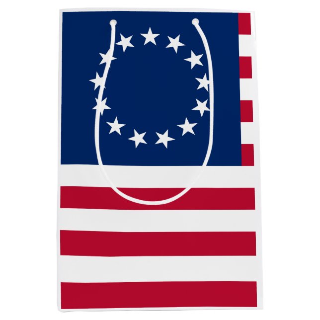 Sacola Para Presentes Média Estados Unidos Betsy Ross Flag (Frente)