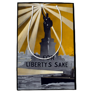 Sacola Para Presentes Média Estátua da Liberdade Tocha & Marinha dos EUA Segun