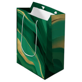Sacola Para Presentes Média Estética Moderna Esmeralda Luxo