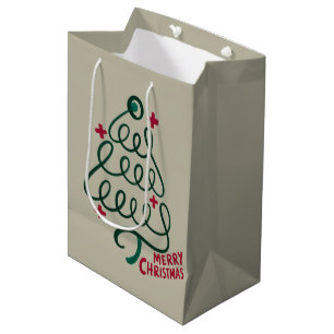Sacola Para Presentes Média Estetoscópio Feliz Natal CNA Profissional Médico