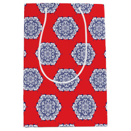 Sacola Para Presentes Média Estilo da China Azul com criaturas