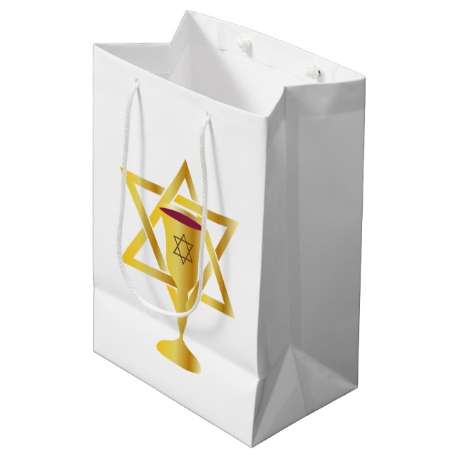 Sacola Para Presentes Média Estrela de Davi (Frente inclinada)