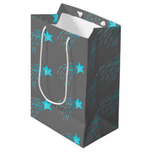 Sacola Para Presentes Média Estrelas Blue Shoting