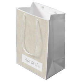 Sacola Para Presentes Média Eterno de Linhagens Natural Adicionar Texto Própri