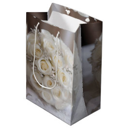 Sacola Para Presentes Média "Eterno Grace: Um Tópico de Rosas Brancos de Casam