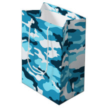 Etiqueta de Presente Azul de Camuflagem