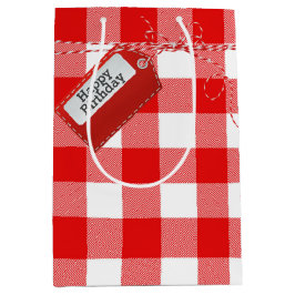 Sacola Para Presentes Média Etiqueta De Presente De Aniversário Vermelho Na Xa