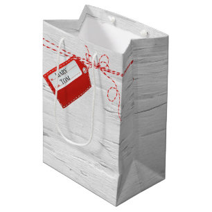 Sacola Para Presentes Média Etiqueta Vermelha No Saco De Presente Médio De Bi