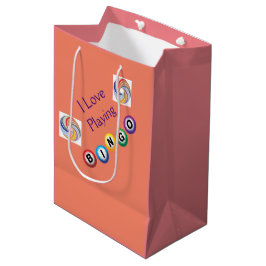 Sacola Para Presentes Média Eu adoro Bingo n Swirls Gift Bag
