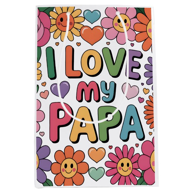 Sacola Para Presentes Média Eu amo meu papai (Frente)