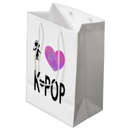 Sacola Para Presentes Média Eu amo o K-pop