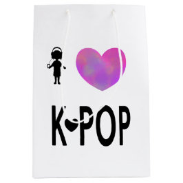 Sacola Para Presentes Média Eu amo o K-pop