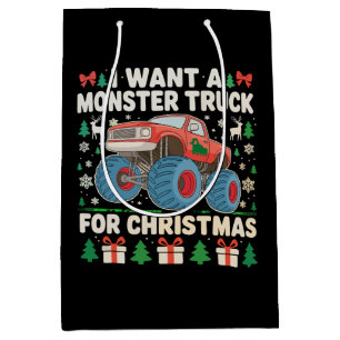 Sacola Para Presentes Média Eu quero um caminhão monstro para o suéter feio de