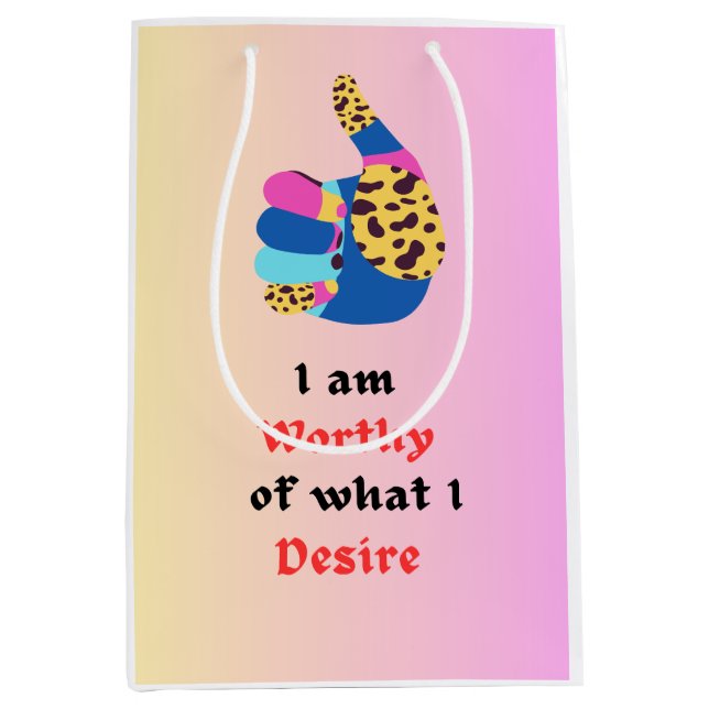 Sacola Para Presentes Média Eu sou digno (Frente)