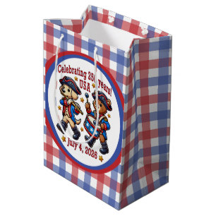 Sacola Para Presentes Média EUA 250º Aniversário de Souvenir - Patriótico