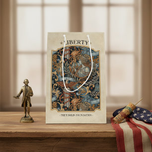Sacola Para Presentes Média EUA 250 Liberty Arte Padrão Fronteira Nouveau ID13