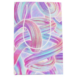 Sacola Para Presentes Média eurobeat holorave - rosa e azul: