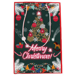 Sacola Para Presentes Média Evergreen Joy do Natal