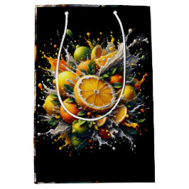 Sacola Para Presentes Média Explosão de Citros