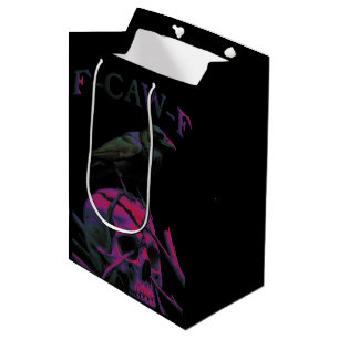 Sacola Para Presentes Média F-Caw-F Pássaro Negro Engraçado