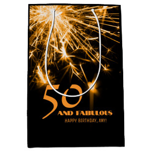 Sacola Para Presentes Média Fabulosa festa de aniversário de 50 anos