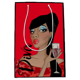Sacola Para Presentes Média Fabuloso "Diva Afro-Americana" Gift Bag