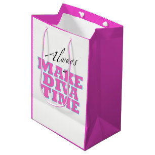 Sacola Para Presentes Média "Faça Diva Time"/ Relaxe / Sempre!