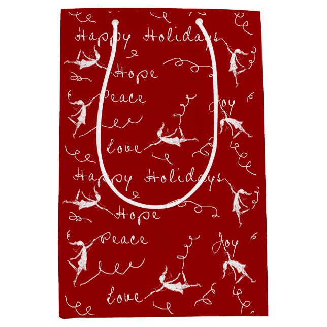 Sacola Para Presentes Média Fadas da arte boas festas (Frente)