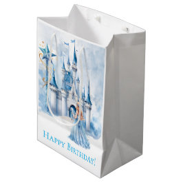 Sacola Para Presentes Média Fairy Tale Princess Castle Girl Birday