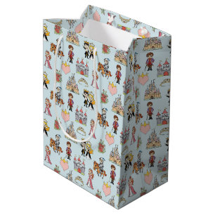 Sacola Para Presentes Média Fairytale Princess e Knight Pattert Gift Bag
