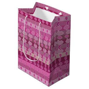 Sacola Para Presentes Média Faixa Floral Rosa