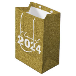 Sacola Para Presentes Média Falha Dourada de ano de classe personalizada
