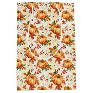 Sacola Para Presentes Média Fall Pumpkin Season