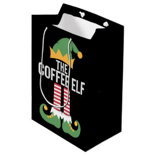 Sacola Para Presentes Média Família de Elfo do Café Grupo de Roupas de Natal