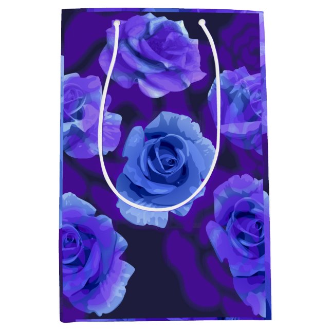 Sacola Para Presentes Média Fantasia de namorados azul de rosa Mikitiez (Frente)