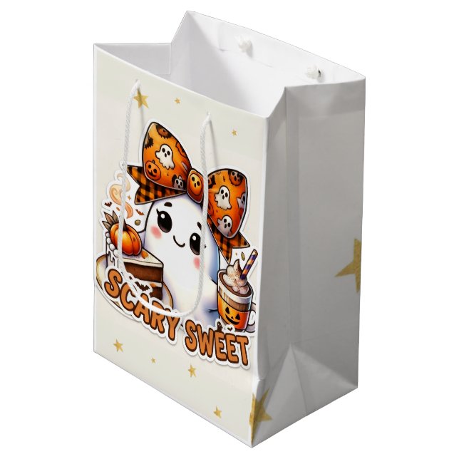 Sacola Para Presentes Média Fantasma Assustadoramente Doce (Frente inclinada)