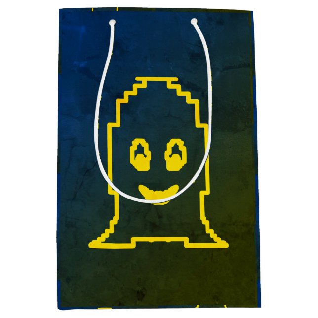 Sacola Para Presentes Média Fantasma bonito sorridente (Frente)