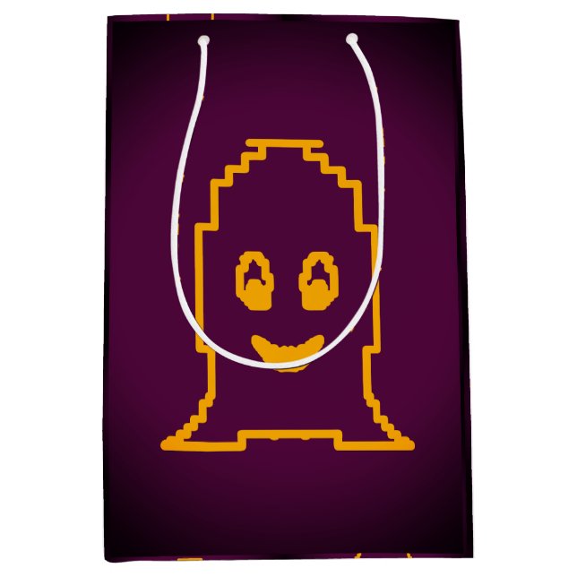 Sacola Para Presentes Média Fantasma bonito sorridente (Frente)