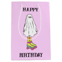 Fantasma Colorida De Halloween Com Skates De Rolan