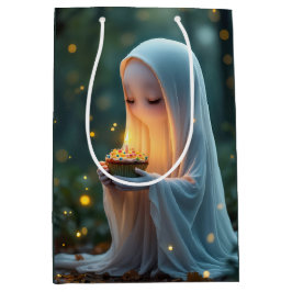 Sacola Para Presentes Média Fantasma com Cupcake de aniversário