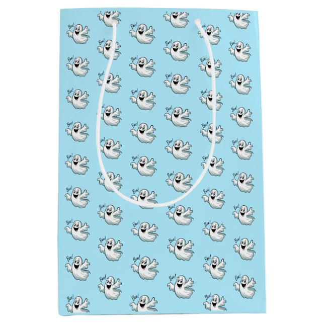 Sacola Para Presentes Média Fantasma Feliz (Frente)