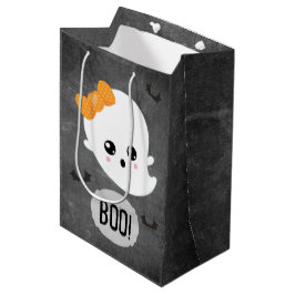 Sacola Para Presentes Média Fantasma Kawaii de Halloween