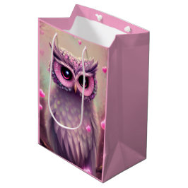 Sacola Para Presentes Média Fantasy Pink Fluffy Kawaii Owl