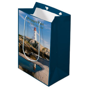 Sacola Para Presentes Média Farol Ponto Peggys Atlantic Canadá