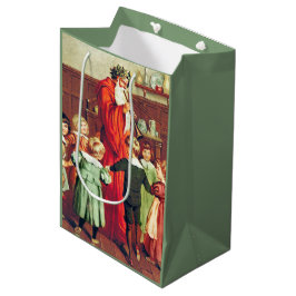 Sacola Para Presentes Média Father Christmas Blowing The Horn