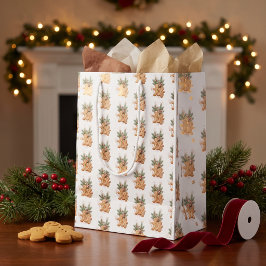 Sacola Para Presentes Média Favor de festa de troca de biscoitos de Natal de g